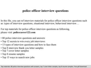 Jobs Interview At Police Department Job